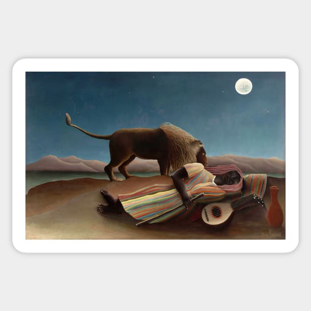 The Sleeping Gypsy - Henri Rousseau Sticker by themasters